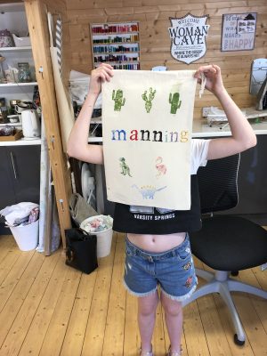 Children’s block printing tote bag workshop - Monday 11th August 10.30-12 - Image 3
