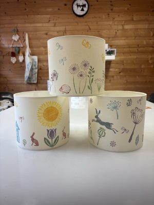 Block printed lampshade - at the Hut - Monday 1st September - 9.30-1.30